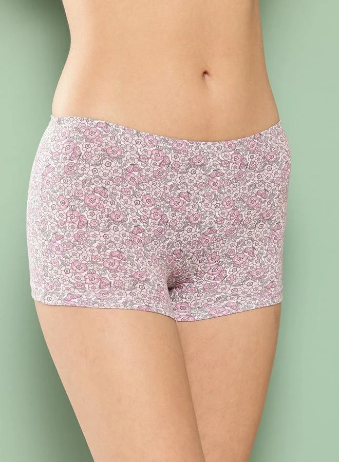 Leading Lady Pack of 3 - All Over Print Cotton Blend Boyshorts