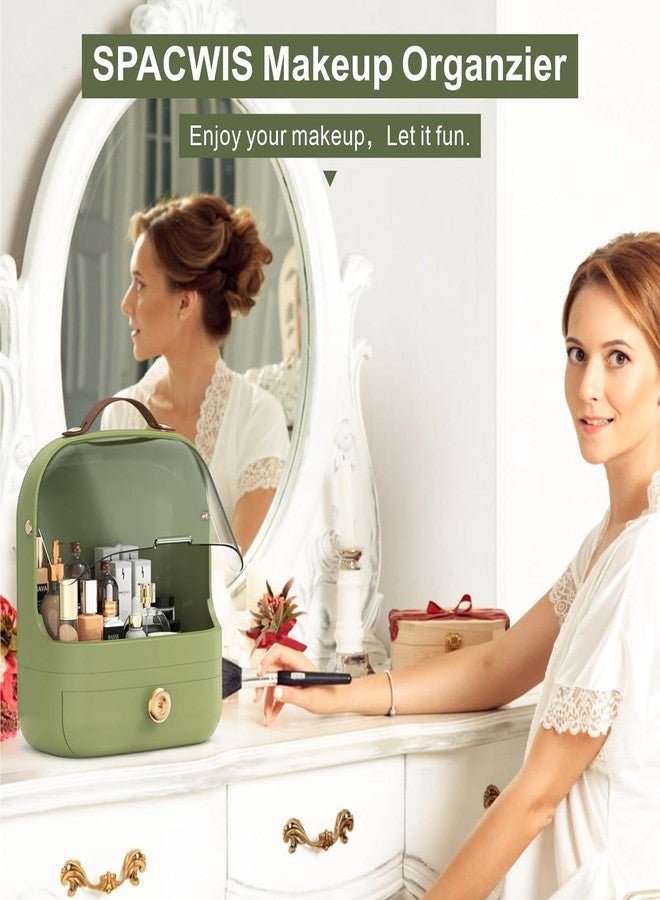 Dratal Makeup Organizer Holder Cosmetic Storage Box with Dust Free Cover Portable Handle, Waterproof Lid, Dust Proof Drawers,Great for Bathroom Countertop Bedroom Dresser (Cosmetic Box) - Image 4