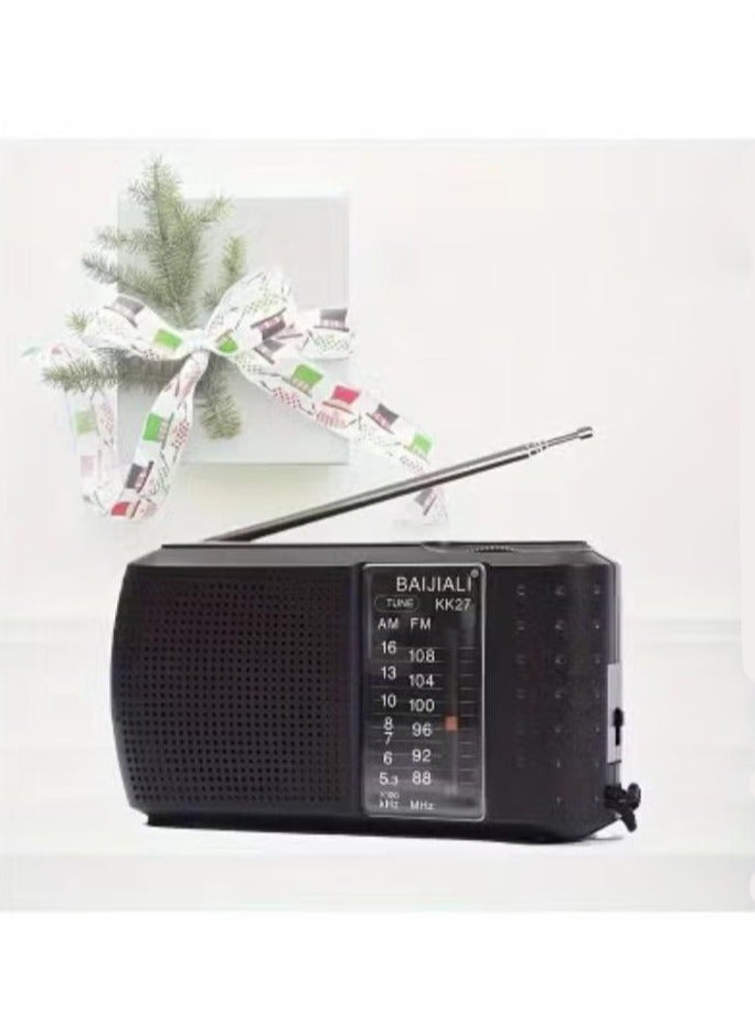 BAIJIALI Vintage FM Radio Cross-border Elderly Portable Fashion Retro Radio AM FM SW Two Band Radio, Portable Radio AM FM, Transistor Radio With Speaker, Headphone Jack - Image 1