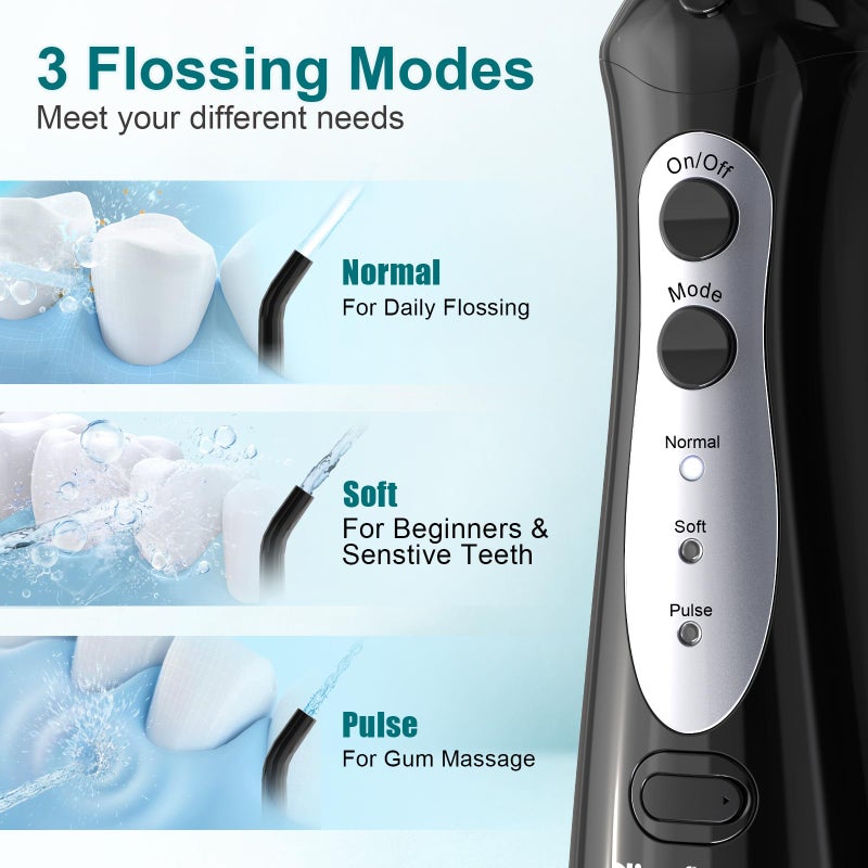Nicefeel Cordless Water Dental Flosser â€“ 300ML BPA-Free Portable Oral Irrigator, 3 Cleaning Modes, Fast Charge, IPX7 Waterproof for Teeth, Gums & Tonsil Stones â€“ Home & Travel Use - Image 4