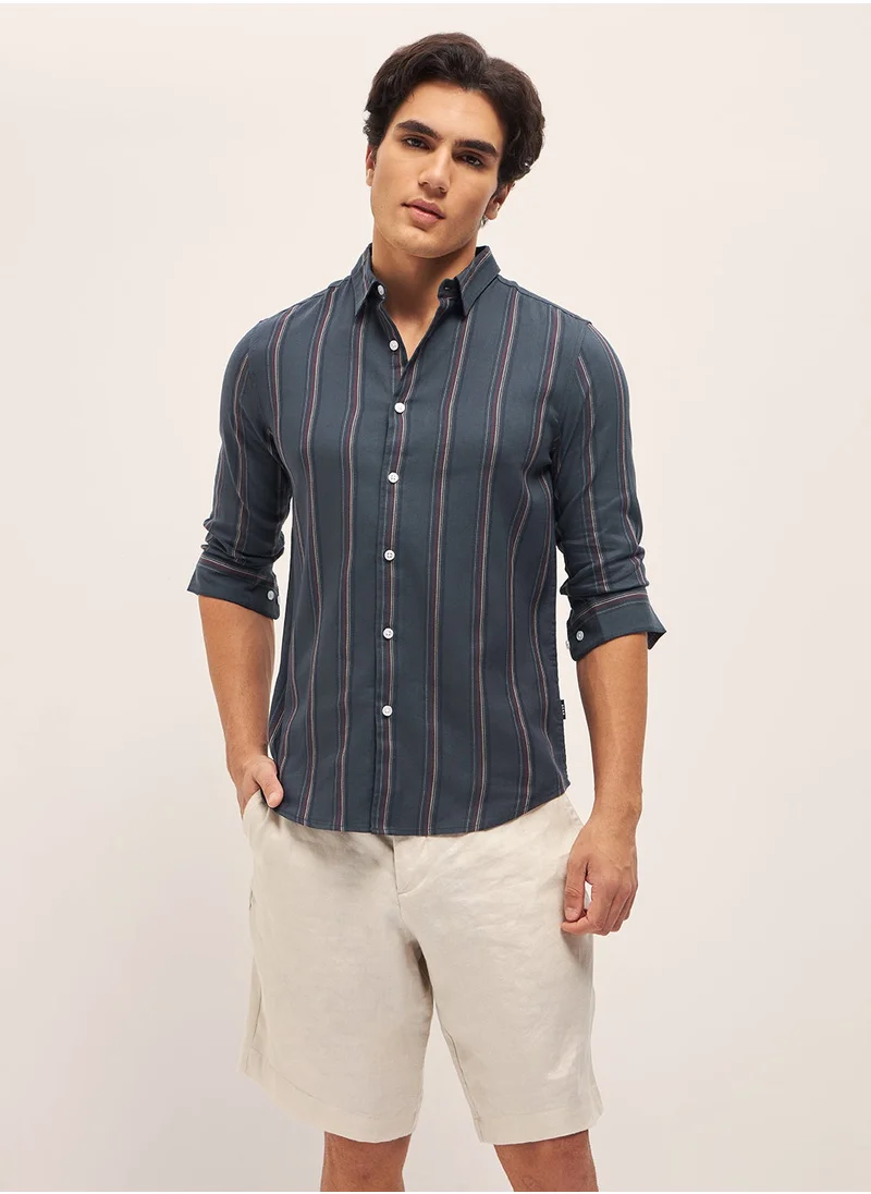 ذا بير هاوس Cotton Shirt for Men | Slim Fit, Long Sleeve, Casual & Formal Wear | Soft, Breathable Fabric for Office, Everyday, & All-Season Use in Classic & Trendy Colors, Teal, Size - S - XXL, (Torrel)