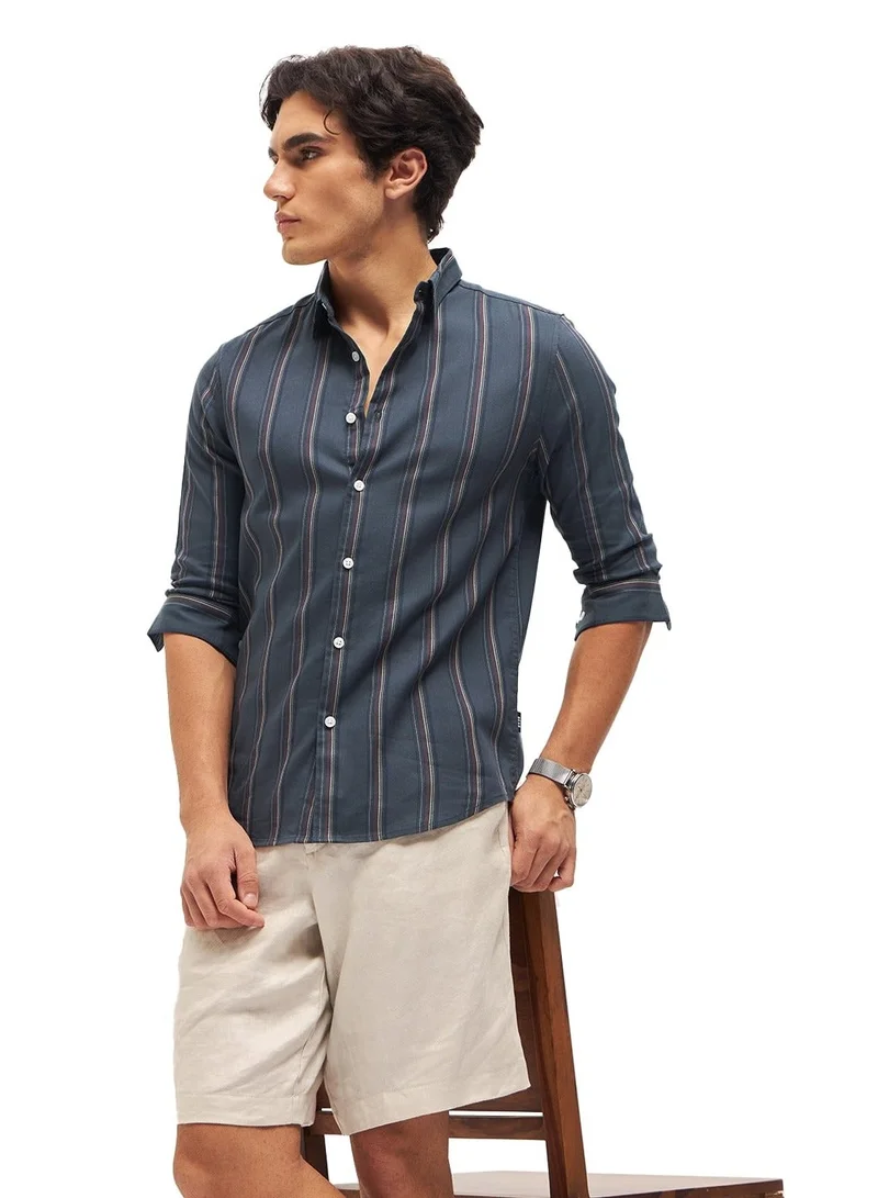 Cotton Shirt for Men | Slim Fit, Long Sleeve, Casual & Formal Wear | Soft, Breathable Fabric for Office, Everyday, & All-Season Use in Classic & Trendy Colors, Teal, Size - S - XXL, (Torrel)