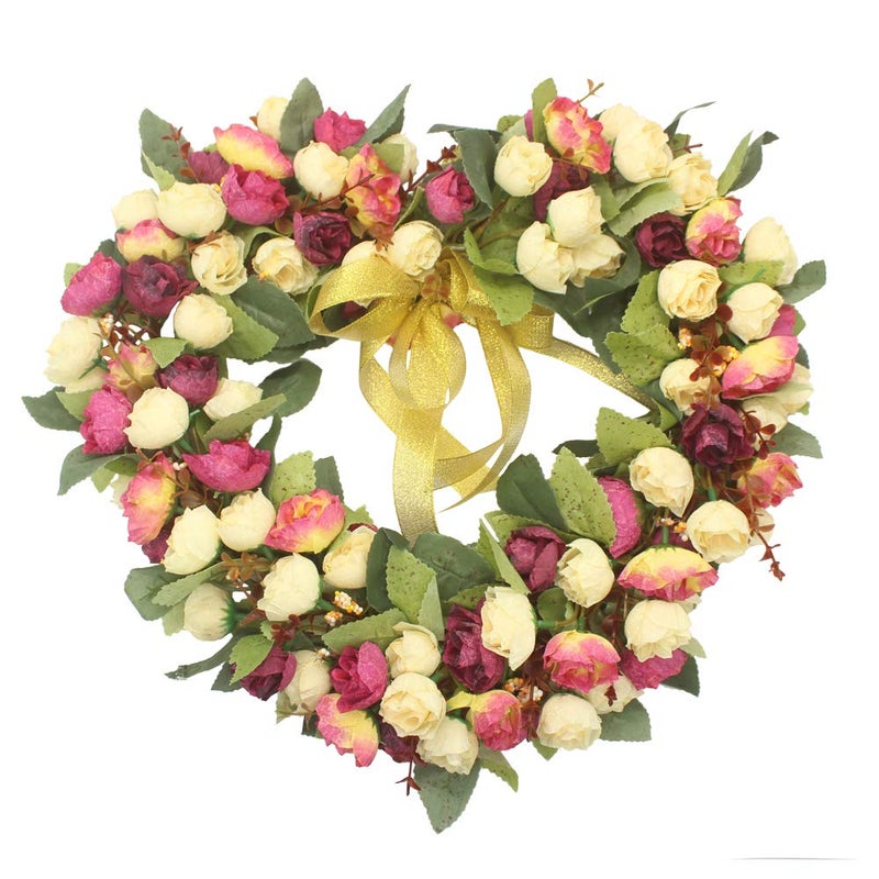 Florist Florist Flower Wreath Rose Garland for Home Wall Wedding Decoration ChampagneHeartShaped 
