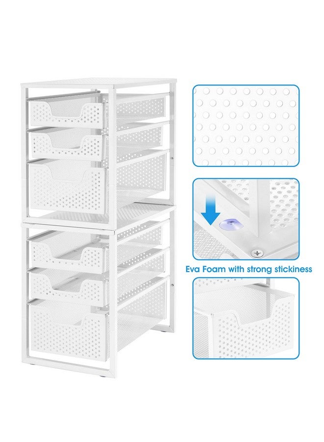Simple Trending Simple Trending 3-Tier Under Sink Cabinet Organizer with Sliding Storage Drawer, Desktop Organizer for Kitchen Bathroom Office, Stackbale,White  - Image 4