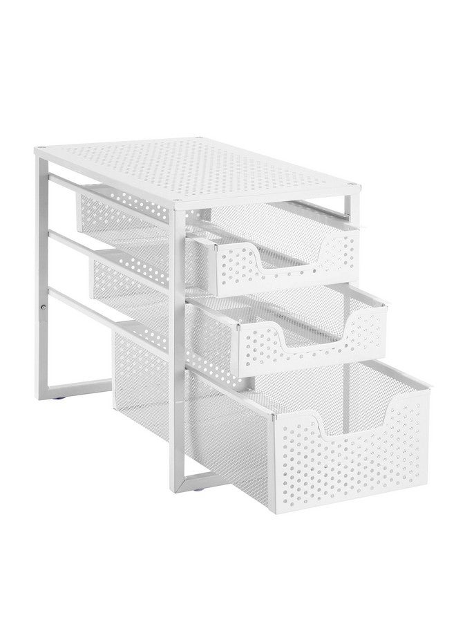 Simple Trending Simple Trending 3-Tier Under Sink Cabinet Organizer with Sliding Storage Drawer, Desktop Organizer for Kitchen Bathroom Office, Stackbale,White  - Image 1