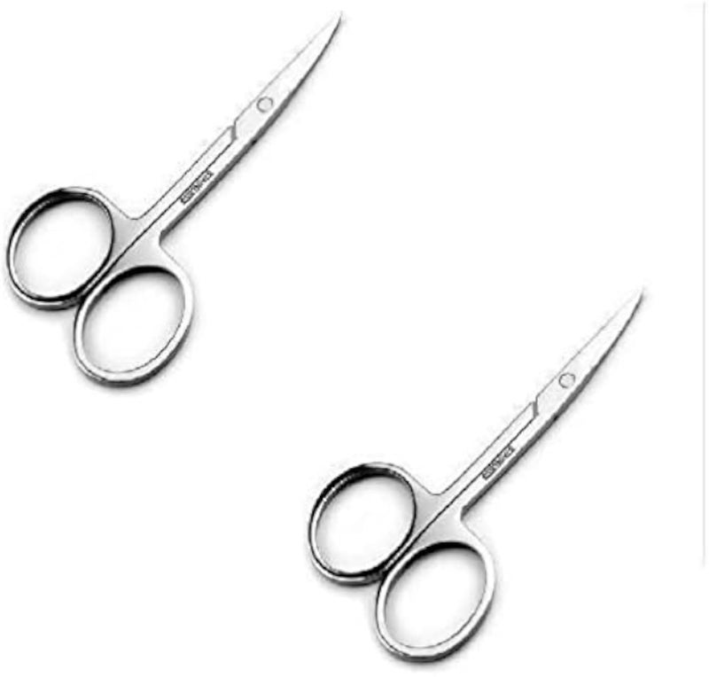 one year warranty_Stainless Steel Eyebrow Grooming Scissors - 2 Pcs - Silver79682
