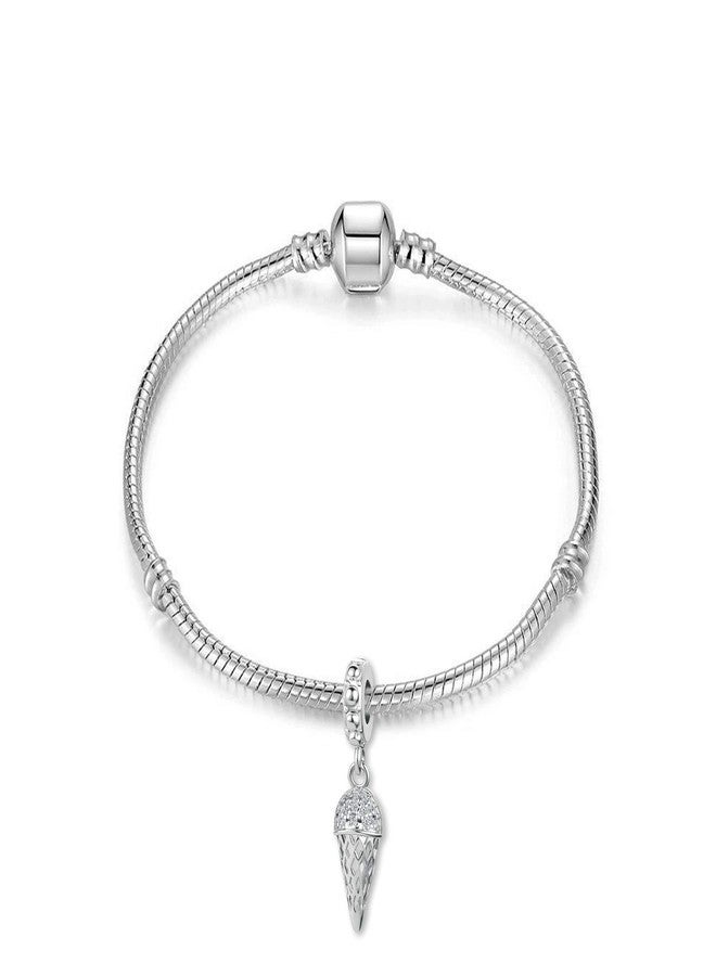 QeenseKc Pavé Ice Cream Cone Dangle Charm Sweets Candy Drink Clear CZ for Pandora Bracelet - Image 2