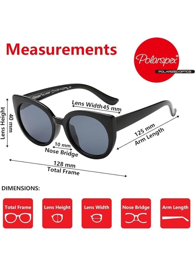 PolarSpex نظارات شمسية للأطفال، نظارات شمسية للأطفال الصغار – نظارات شمسية بفيصل مستقطب وحماية من الأشعة فوق البنفسجية بإطار غير قابل للكسر للبنات من عمر 2-8 سنوات، نظارات شمسية للأطفال بحماية UV400 - Image 3