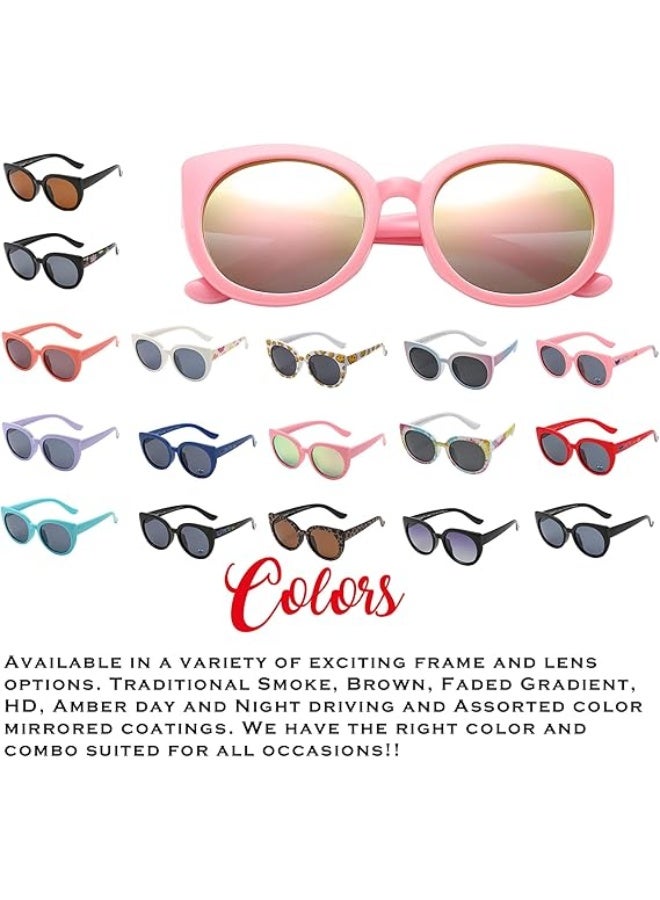 PolarSpex نظارات شمسية للأطفال، نظارات شمسية للأطفال الصغار – نظارات شمسية بفيصل مستقطب وحماية من الأشعة فوق البنفسجية بإطار غير قابل للكسر للبنات من عمر 2-8 سنوات، نظارات شمسية للأطفال بحماية UV400 - Image 4