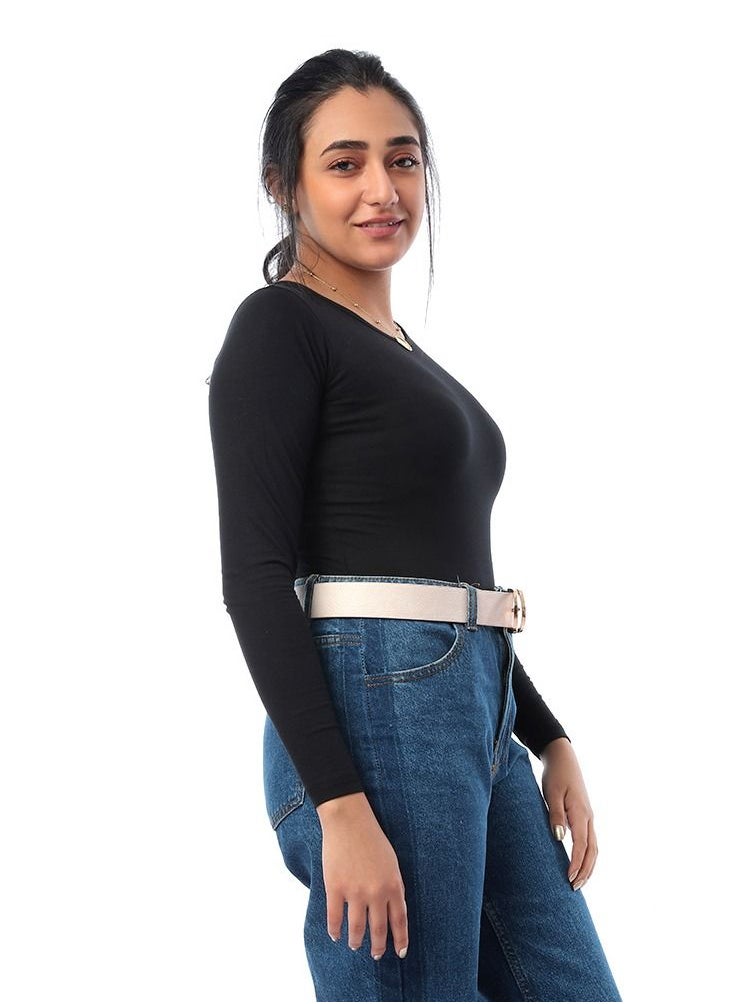 Mesery Basic Round Neck Full Sleeves - Black  - Image 4