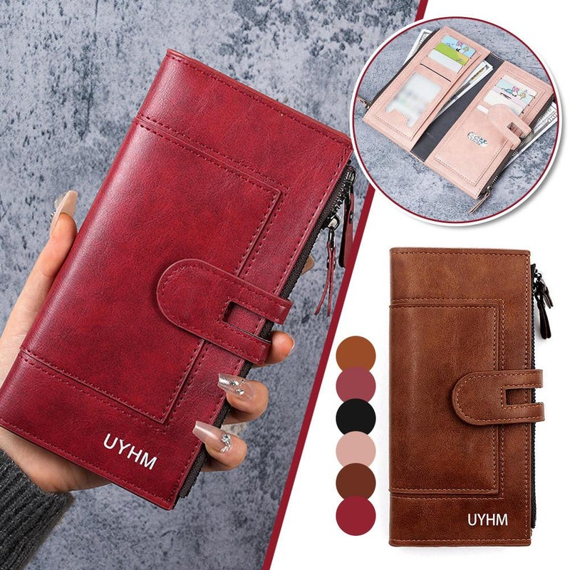Women's Long Wallet, European and American Style, Mobile Phone Bag, PU Leather, Multi-Card Slot Clutch Coin Purse - Image 2