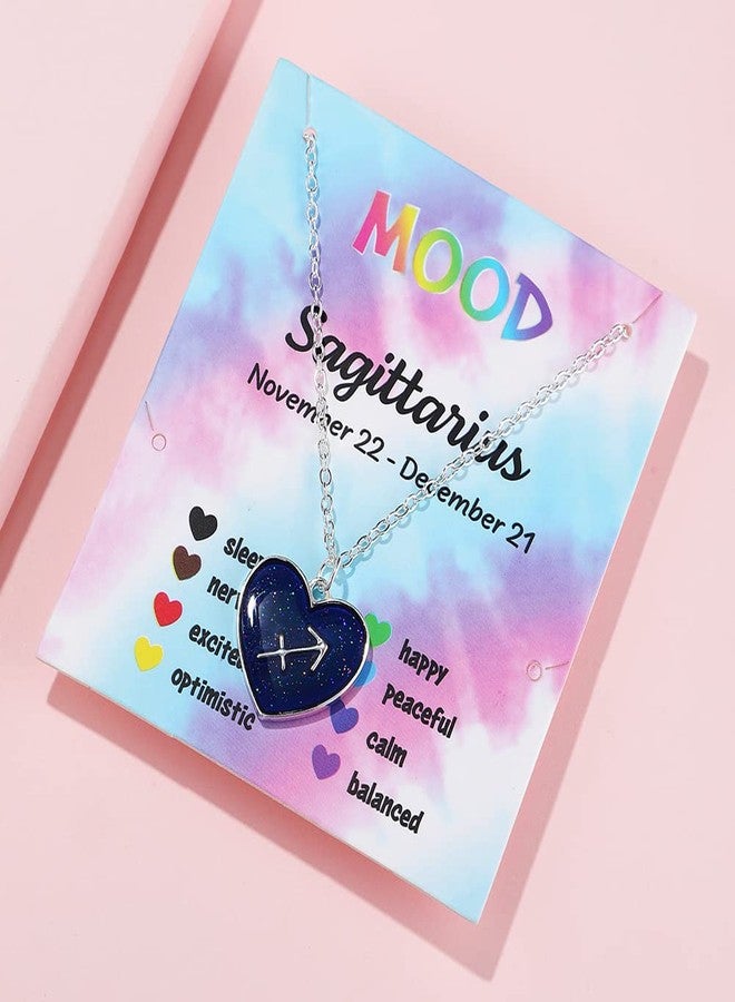 FORUBUS 12 Constellation Zodiac Necklace Mood Necklace Temperature Sensing Color Changing Pendant Necklace with Card for Birthday Gift-Sagittarius - Image 2