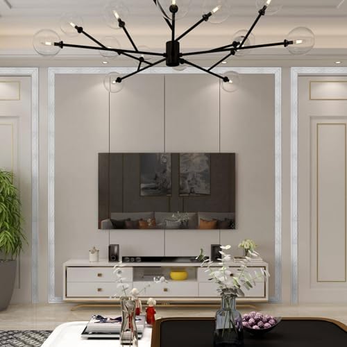 WADILE 90"x 3.1" Crown Molding Peel and Stick, Flexible Wallpaper Border Wall Trim Border, Self Adhesive Mirror Moulding Frame Lines, 3D Edging Foam Ceiling Baseboard, White - Image 5