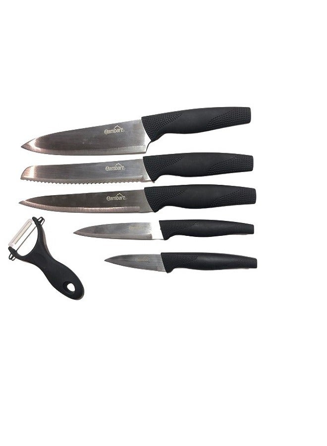 Knife Set 6 Pieces Beige 