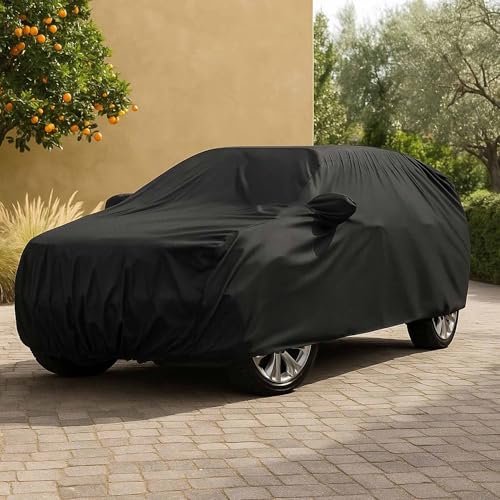 Sulfar 100% Water Resistant Car Body Cover Compatible with Mirror for Maruti Suzuki Ignis (Triple Stitched, Full Bottom Elastic, Black) - Image 3