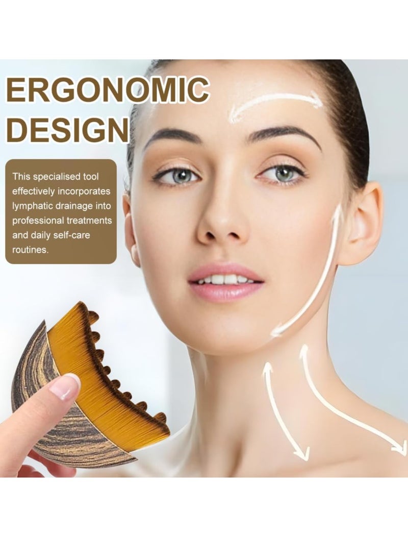 Generic New lymphatic contour facial brush, dry brush facial brush, lymphatic drainage massager for facial, chin, and jawline carving, ergonomically designed to precisely fit the skin and relieve fatigue (1PCS)  - Image 3