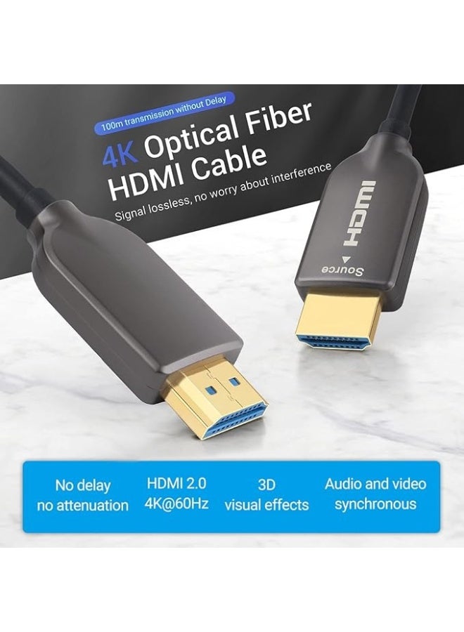 15m Fiber HDMI Cable – High-Speed 18Gbps 4K@60Hz HDMI 2.0 with ARC, HDR10, 3D Support – Ideal for Gaming, TV & PC Setup - Image 3