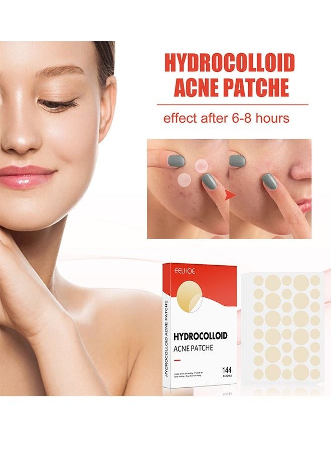 EELHOE 144 Pcs Hydrocolloid Acne Patche Set Healing Acne And Pustule Can Be Used Day And Night  - Image 1
