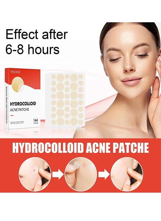 EELHOE 144 Pcs Hydrocolloid Acne Patche Set Healing Acne And Pustule Can Be Used Day And Night  - Image 2