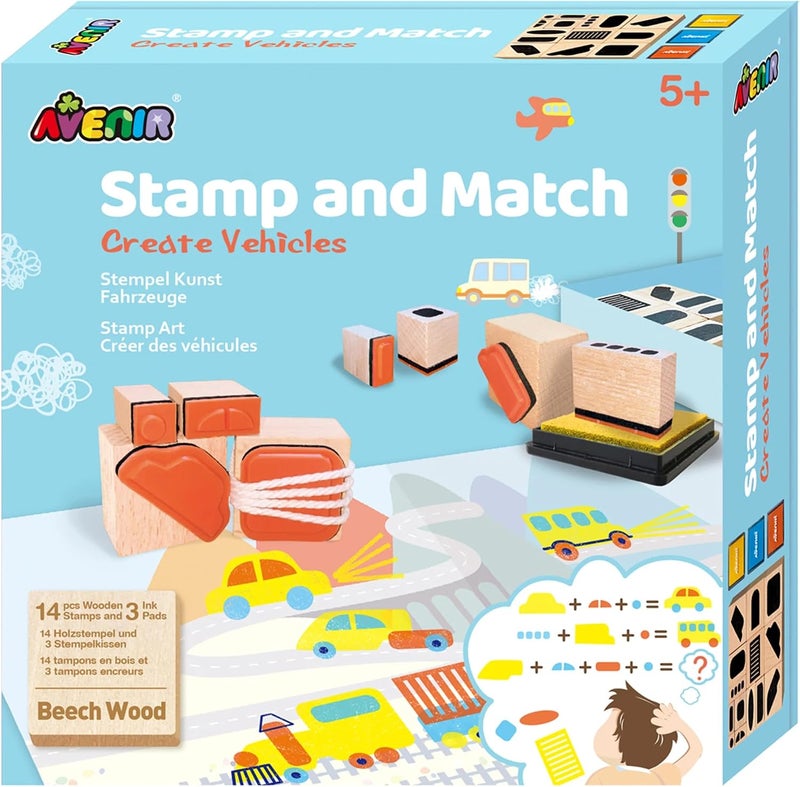 Avenir CH201765 Vehículos Match Create Vehicles-A Stamp Art Kit, Multicoloured - Image 1