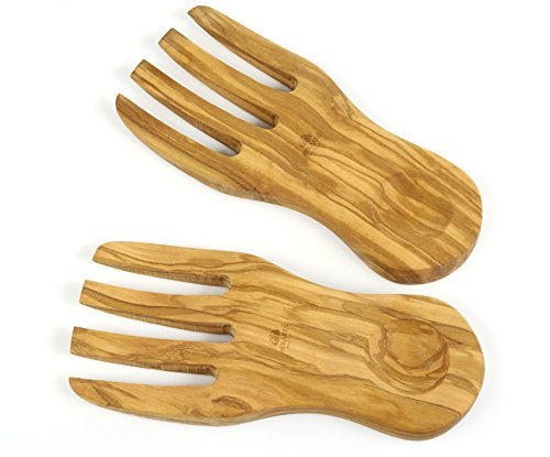 Berard 01091 French Olive-Wood Handcrafted Curved Salad Servers Brown - Image 2