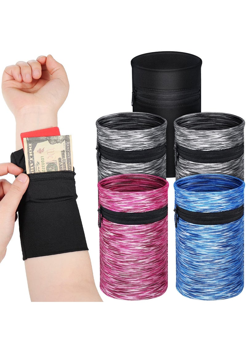 KASTWAVE - Wrist Wallet Running Wallet Wristband Wrist Wallets for Women Men Wrist Pouch Zipper Wrist Wallet for Running Walking Hiking Jogging Travel（5 Pieces ） - Image 1