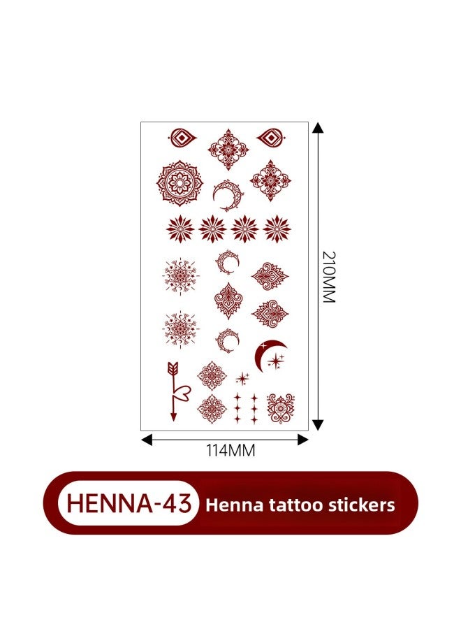 Mehendi Stickers Henna Mehendi stencil Tattoo Sticker for Hands Temporary Waterproof Mehndi Tattoo Body Art for Women & Girls - Image 1
