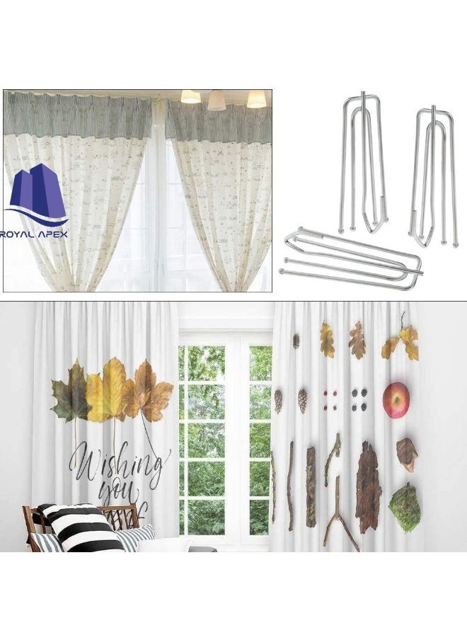 Royal Apex Royal Apex Curtain Pleater Tape Pleat Hook, 4 Prongs Pinch Pleat Drapes Clip Traverse Pleater 4 End Hooks  - Image 5