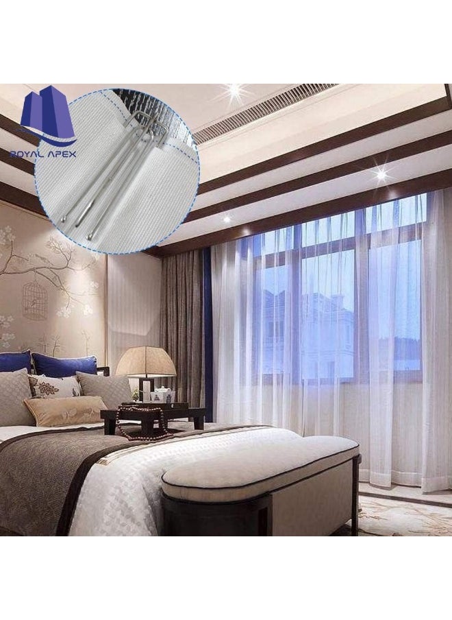 Royal Apex Royal Apex Curtain Pleater Tape Pleat Hook, 4 Prongs Pinch Pleat Drapes Clip Traverse Pleater 4 End Hooks  - Image 3
