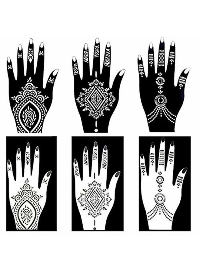 XMASIR Henna Tattoo Stencil Kit/Temporary Tattoo Template Set of 20 Sheets, Indian Arabian Tattoo Stickers Mehndi Stencils for Hand Body Art - Image 4