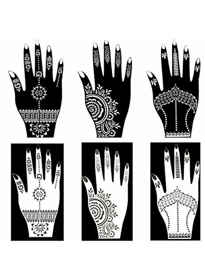 XMASIR Henna Tattoo Stencil Kit/Temporary Tattoo Template Set of 20 Sheets, Indian Arabian Tattoo Stickers Mehndi Stencils for Hand Body Art - Image 3