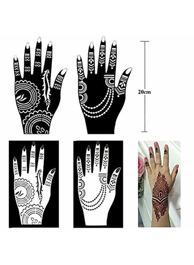 XMASIR Henna Tattoo Stencil Kit/Temporary Tattoo Template Set of 20 Sheets, Indian Arabian Tattoo Stickers Mehndi Stencils for Hand Body Art - Image 5