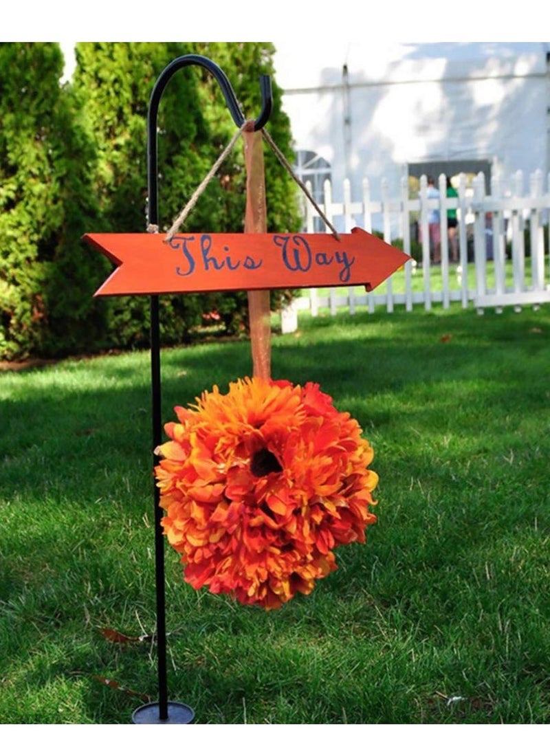 SYOSI 3 Pieces Shepherds Hook Metal Garden Shepherd Hooks Outdoor Hangers for Hanging Lights Lanterns Garden Lights Plant Basket Wind Chime - Image 3