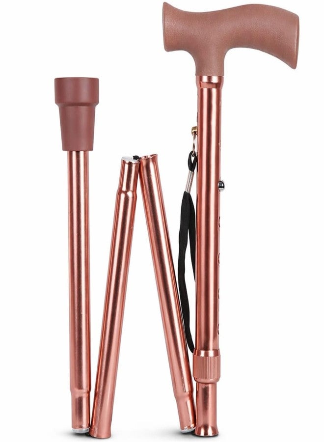MCP Jindal 4 Folding Sections Foldable Walking Stick for Men - Brown - Beige - Image 1