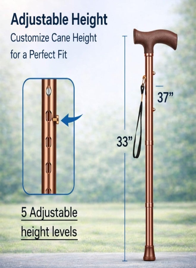 MCP Jindal 4 Folding Sections Foldable Walking Stick for Men - Brown - Beige - Image 5