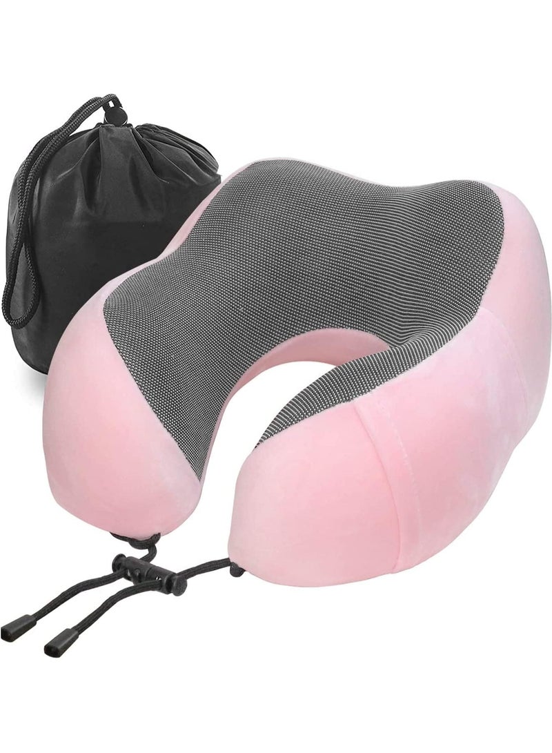 Maanys Travel Pillow for Airplane Sleeping, Memory Foam Neck Pillow, Versatile Usage for Travel, Car, Office, Work from Home, Ideal Travel Kit with 3D Eye Mask, Earplugs & Portable Luxury Bag - Image 1