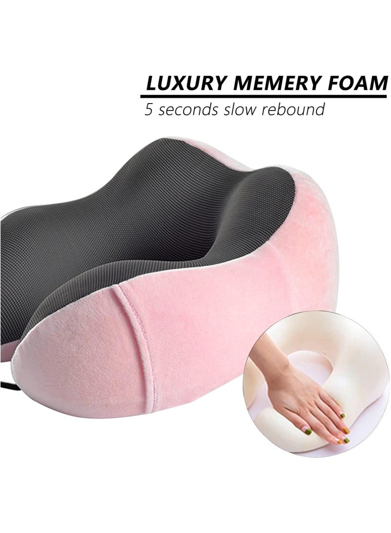 Maanys Travel Pillow for Airplane Sleeping, Memory Foam Neck Pillow, Versatile Usage for Travel, Car, Office, Work from Home, Ideal Travel Kit with 3D Eye Mask, Earplugs & Portable Luxury Bag - Image 3