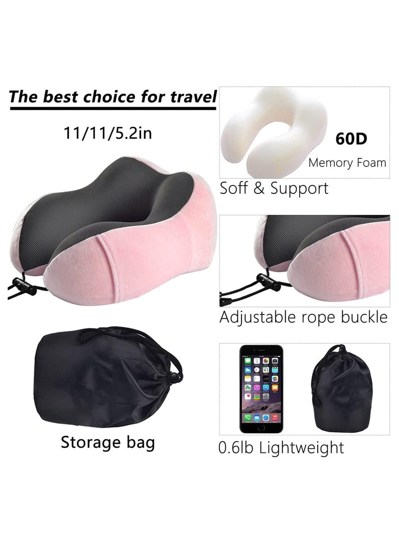 Maanys Travel Pillow for Airplane Sleeping, Memory Foam Neck Pillow, Versatile Usage for Travel, Car, Office, Work from Home, Ideal Travel Kit with 3D Eye Mask, Earplugs & Portable Luxury Bag - Image 2