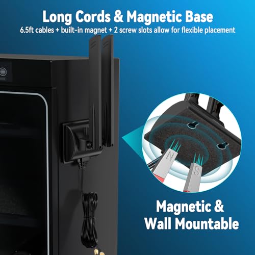 Eightwood WiFi 6E Antenna Tri-Band 6GHz 5GHz 2.4GHz RP-SMA WiFi Antenna Magnet Mount Base for PC Desktop Computer Motherboard WiFi Bluetooth Card Wireless Router - Image 5