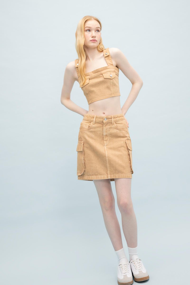 DeFacto Woman Coool Cargo Fit Gabardine Mini Skirt  - Image 3