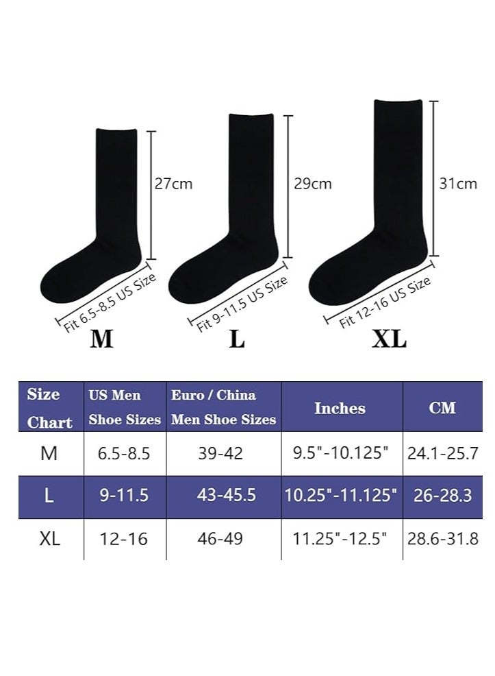 DUNISO Men's Crew Socks 5 Pairs Mens Cotton Calf Business Formal Socks Soft Breathable Athletic Socks Long Sport Socks (White) - Image 3