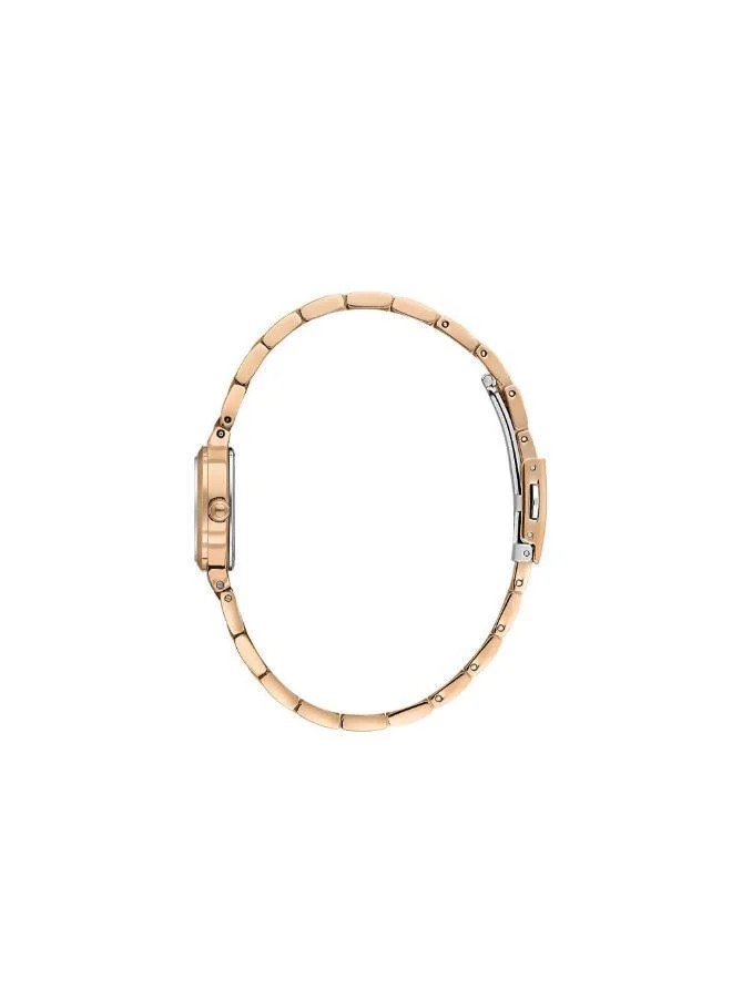 DANIEL KLEIN Women's Stainless Steel Rose Gold Alloy Case Analog Dark Green Square Sunray Dial Japanese Quartz Premium 30 Meters Water Resistant