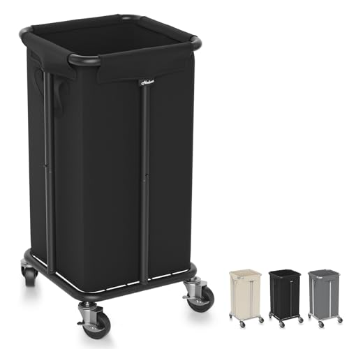 Hodonas Laundry Basket with Wheels, Rolling Laundry Hamper, 30 Gal.(115L), Removable and Machine Washable Liner, Steel Frame, Tall Laundry Cart for Laundry Room, Bedroom, Bathroom, Dorm Storage -Black - Image 1