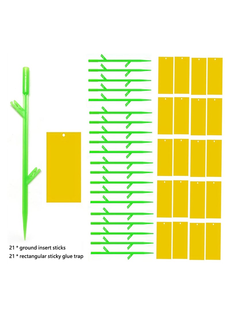 Excefore Sticky Houseplant Trap, Sticky Fruit Fly Trap Indoor, Outdoor Gnat Killer, Flying Insect Trap, Waterproof, Fungus Gnat Killer for Indoor Plants, Non-Toxic and Odorless, 21 Pcs  - Image 2