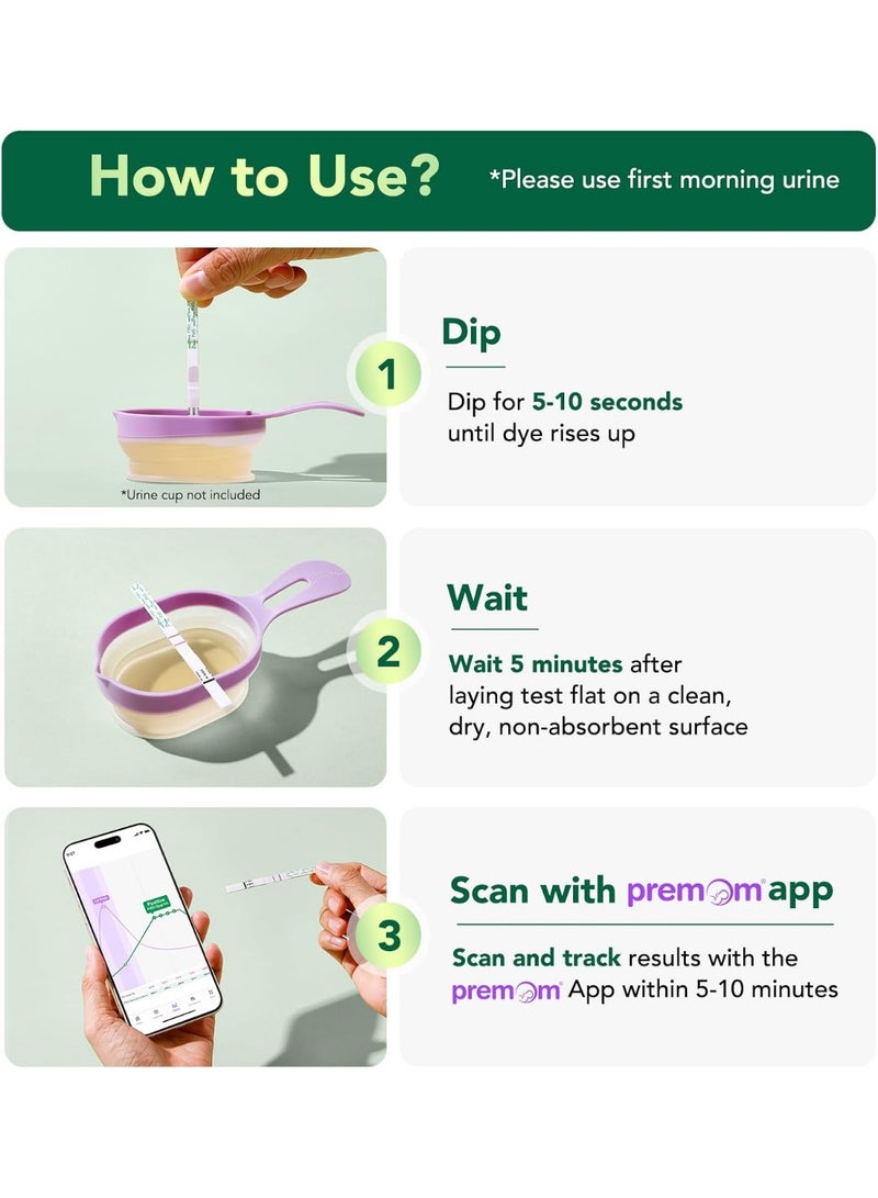 Easy@Home PdG Test Strips: 5 Pack - Track Ovulation Insights with Progesterone Urine Tests – at Home Fertility Test for Women with Premom Ovulation App - PdG (Pregnanediol Glucuronide) Tests - Image 3