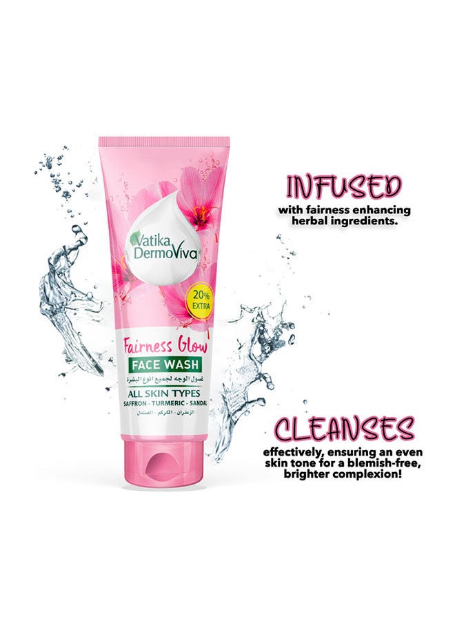 VATIKA Vatika Dermoviva Fairness Glow Face Wash 50ml + 10 ml | Saffron, Turmeric & Sandal | For All Skin Types  - Image 4