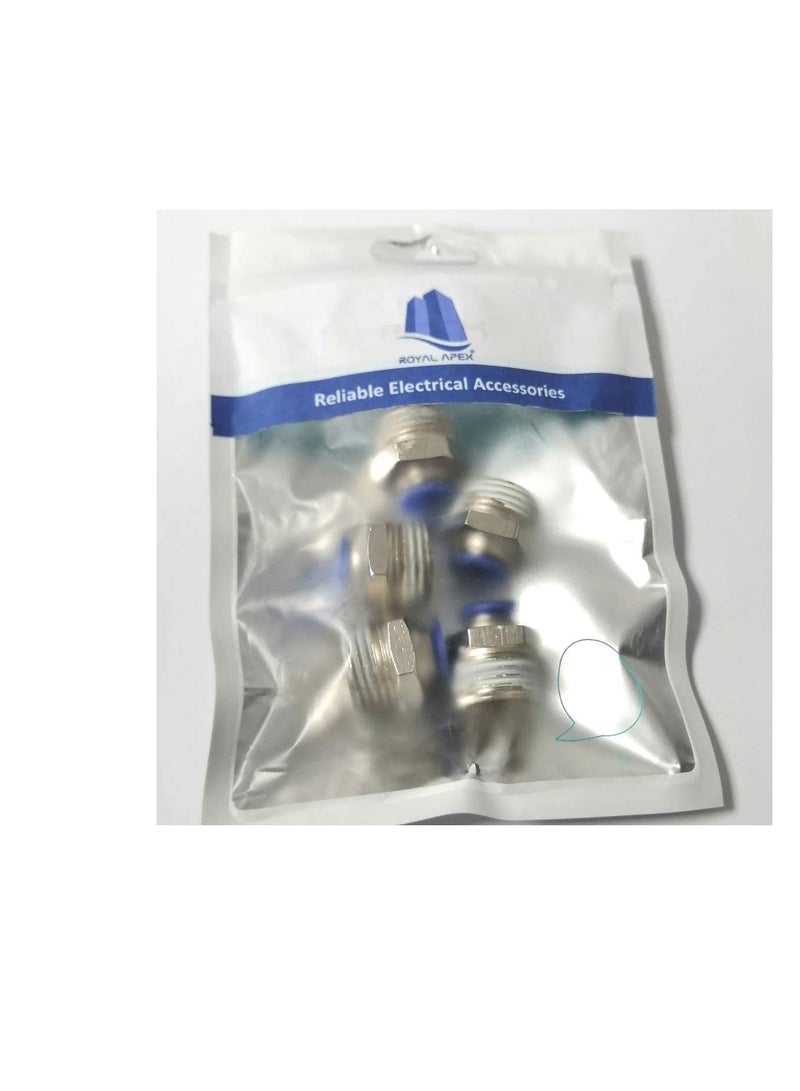 PU Pipe Fittings Polyurethane Pneumatic Pipe Push in to Connect Fittings Male Socket Pack of 5, 10mmx1/4" - Image 2