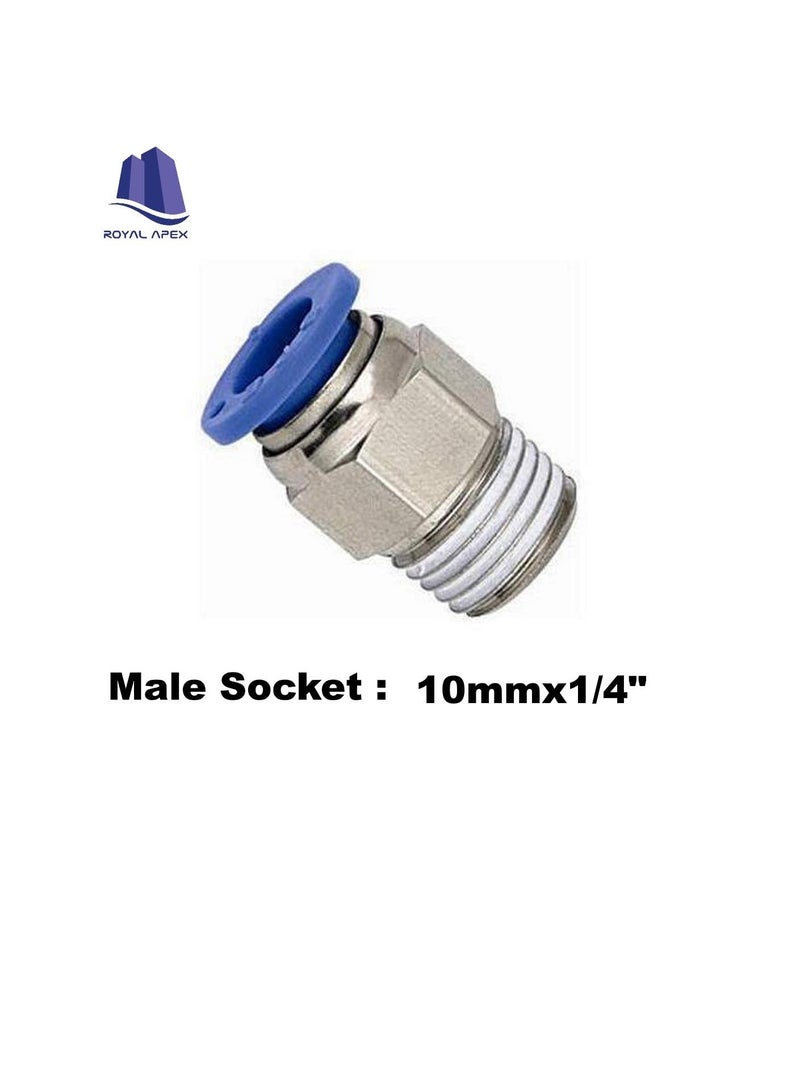 PU Pipe Fittings Polyurethane Pneumatic Pipe Push in to Connect Fittings Male Socket Pack of 5, 10mmx1/4" - Image 3