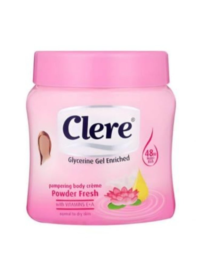 Clere Glycerine Gel Enriched Powder Fresh Body Crème, 500ml
