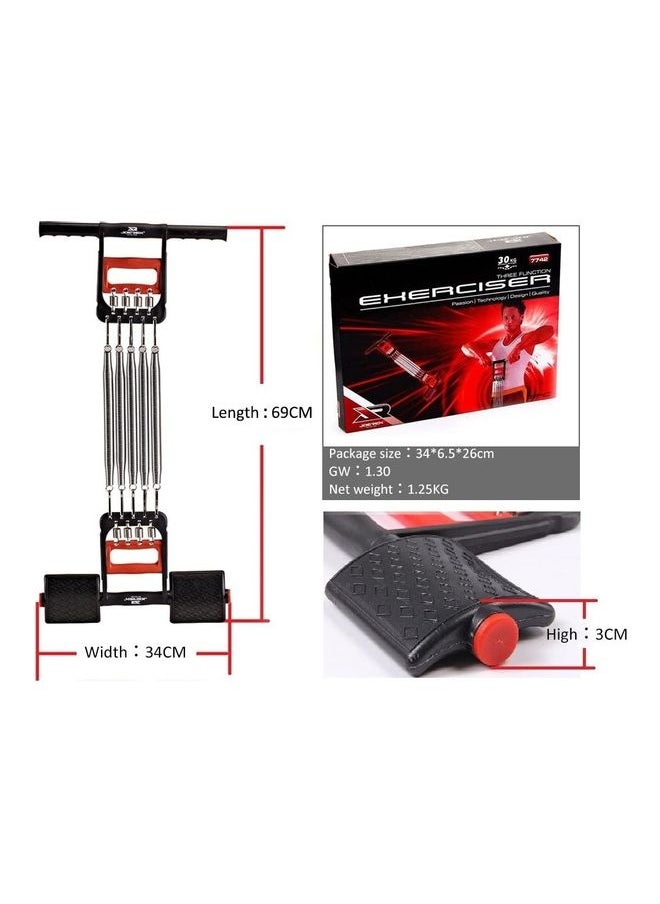 Joerex Chest Expander Arm Strength Multifunctional Exercise Fitness Muscle Training Sports for Home Gym Tummy Trimmer Hand Gripper 3 in 1 Pull-up Bars Spring Exerciser with 5 Metal Spring  - Image 4